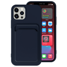 OEM - iPhone 12 Pro Max Skal med Kortfack - MörkBlå