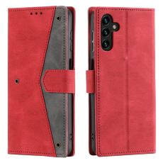 OEM - Samsung Galaxy S26 Plus Fodral &Auml;kta L&auml;der Splicing Stitching - R&ouml;d