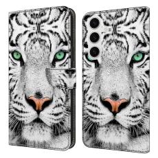 OEM - Samsung Galaxy S26 Pl&aring;nboksfodral TPU + Konstl&auml;der Flip - Tiger Face
