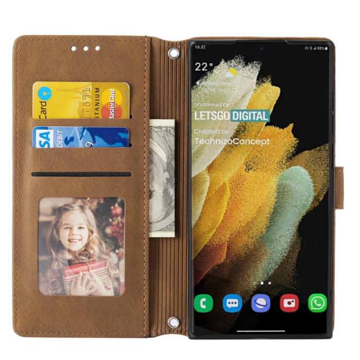 OEM - Samsung Galaxy S26 Ultra Fodral Konstläder Skin-Touch - Brun