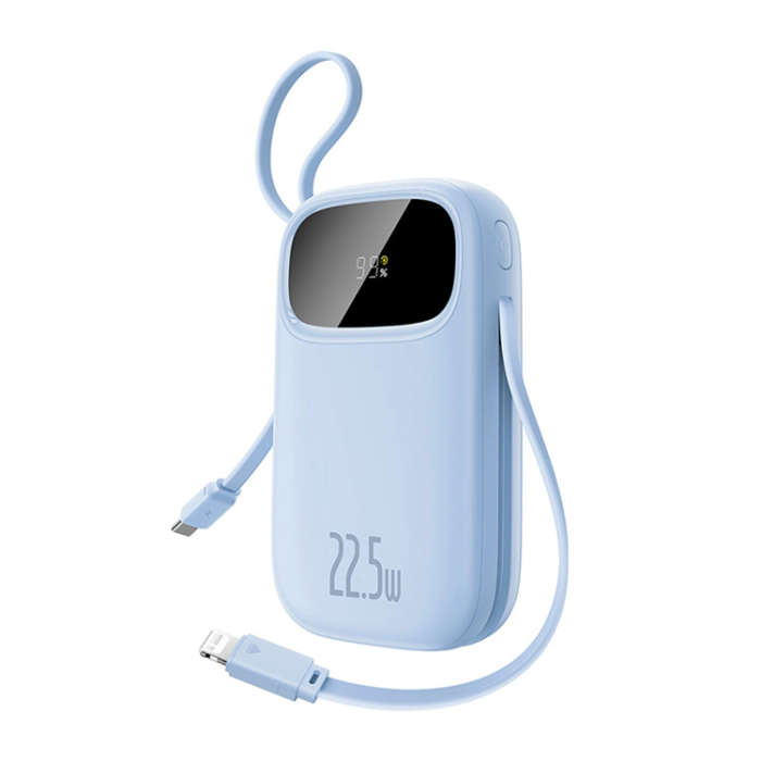 BASEUS - Baseus Powerbank 20000mAh med 2 Built-in kables 22.5W - Blå