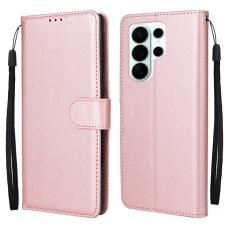 OEM - Samsung Galaxy S26 Ultra Pl&aring;nboksfodral St&auml;ll Konstl&auml;der - Ros&eacute;guld