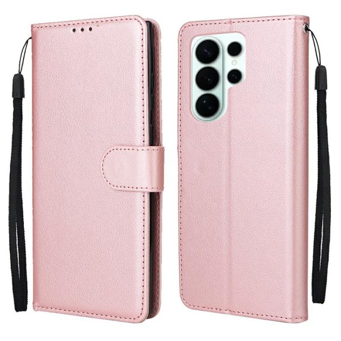 OEM - Samsung Galaxy S26 Ultra Plånboksfodral Ställ Konstläder - Roséguld