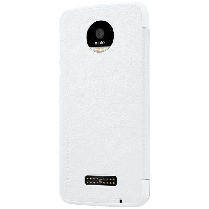UTGATT5 - Nillkin Qin Series Flipfodral till Motorola Moto Z - Vit