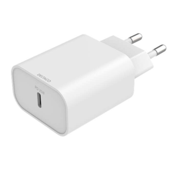 UTGATT1 - Deltaco Fast Väggladdare USB-C 25 W- Vit