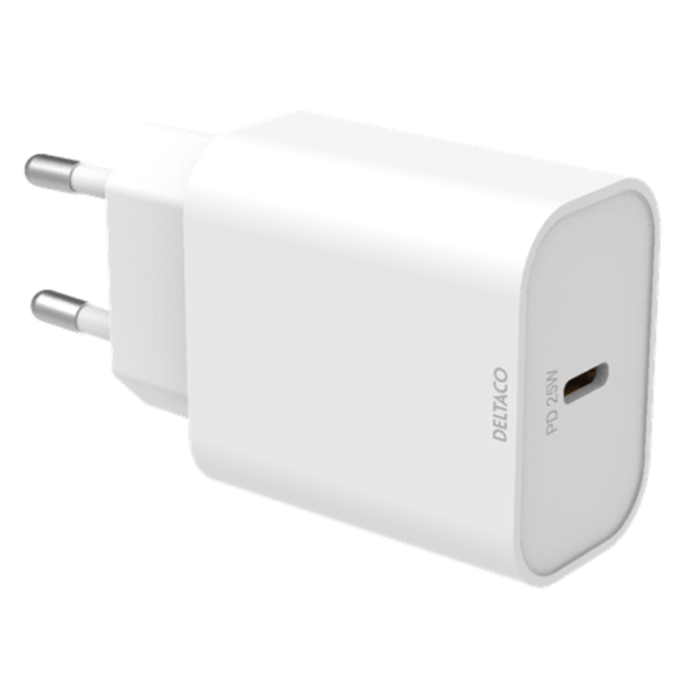 UTGATT1 - Deltaco Fast Väggladdare USB-C 25 W- Vit