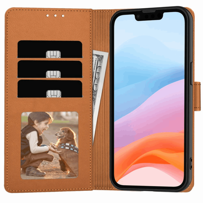 Tech-Protect - Tech-Protect iPhone 16e Plånboksfodral - Saddle Brun