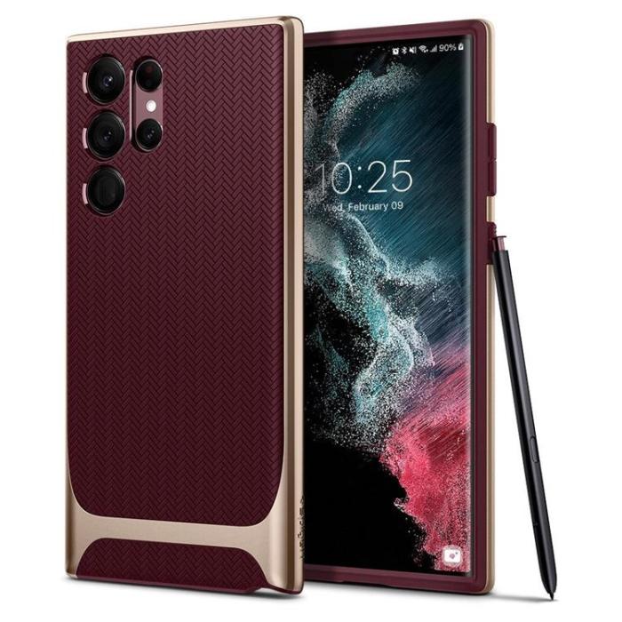 UTGATT - Spigen Neo Hybrid Skal Galaxy S22 Ultra - Burgundy
