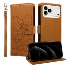 A-One Brand - iPhone 17 Pro Max Plånboksfodral RFID med handledsrem - Brun