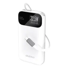Dudao - Dudao Powerbank 10000 mAh 22.5W PD med Inbyggd Kabel K31 - Vit