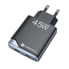 Forcell - Forcell Snabbladdare 2 x USB C 45W GaN III PD 3A - Svart