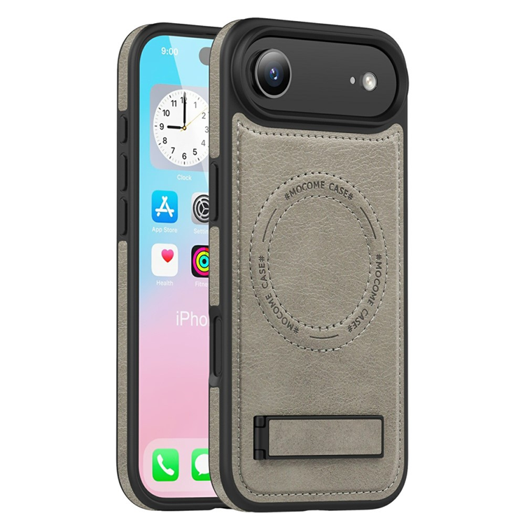 iPhone Air Mobilskal MagSafe Kickstand Läder - Grå | 2353 | AlltMobil