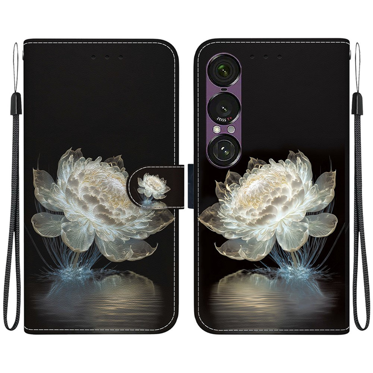 Sony Xperia 1 VII Konstläder Plånboksfodral Pattern Printing - Peony | 2353 | AlltMobil