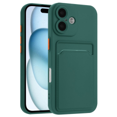 A-One Brand - iPhone 16 Plus Mobilskal Korthållare TPU - Midnattsgrön