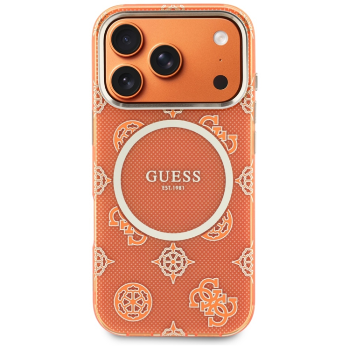 Guess - Guess Mobilskal För iPhone 17 Pro Max MagSafe IML Peony Dot - Orange