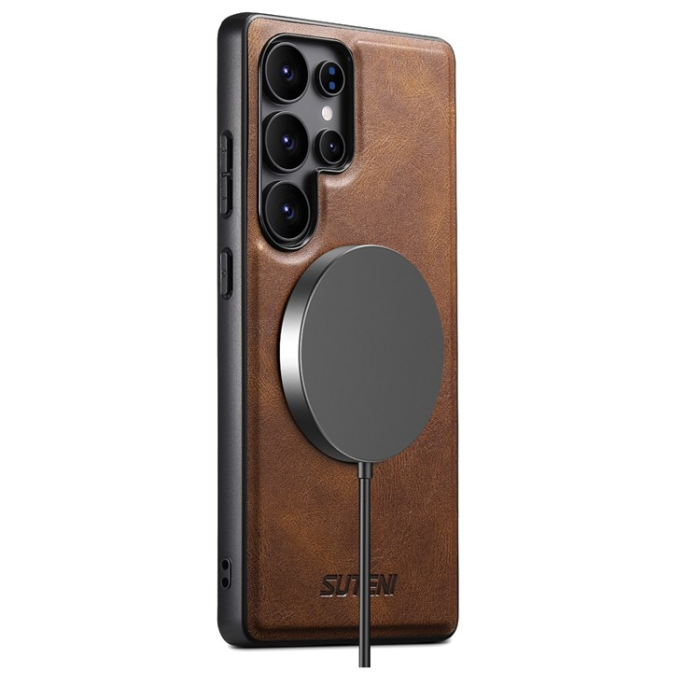 SUTENI - SUTENI Galaxy S25 Ultra Mobilskal MagSafe G3 Waxy - Brun