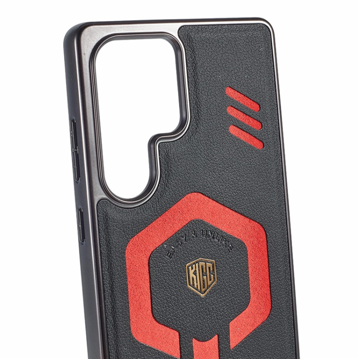 KIGC - KIGC Galaxy S25 Ultra Mobilskal MagSafe PC+TPU Läder - Svart