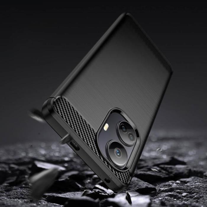 OEM - Realme 10 Pro Plus Skal Silicone Carbon - Svart