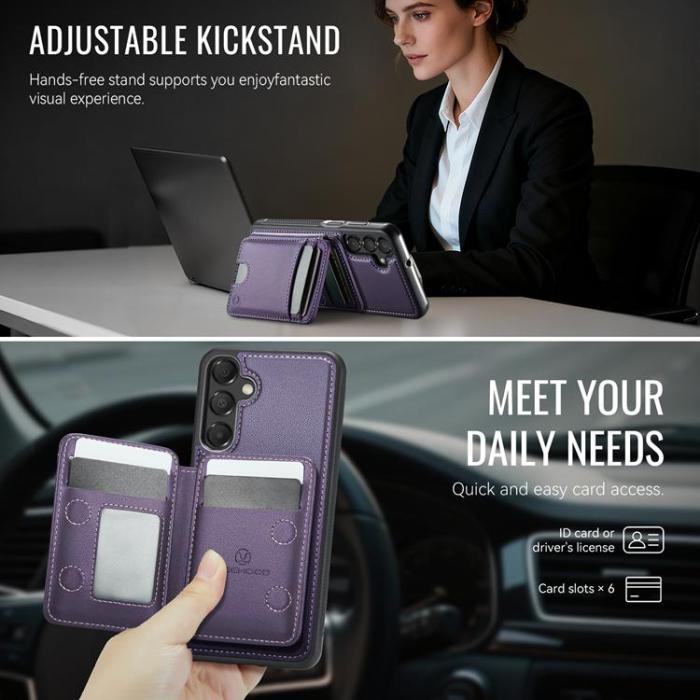 OEM - JEEHOOD Samsung Galaxy A15 5G Mobilskal Konstläder - Lila