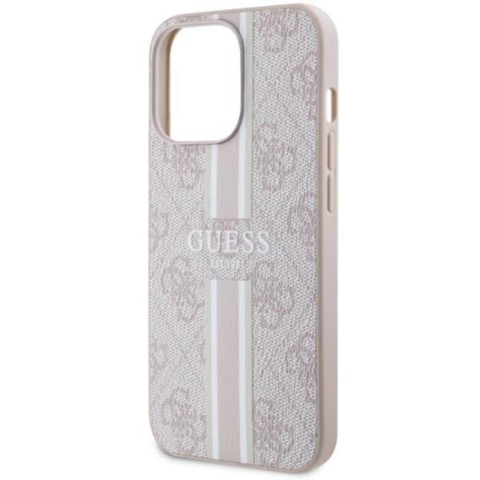 Guess - Guess iPhone 13 Pro Max Mobilskal MagSafe Printed Stripes - Rosa