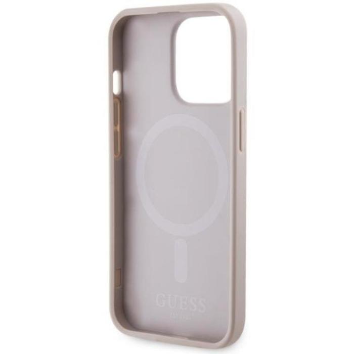 Guess - Guess iPhone 13 Pro Max Mobilskal MagSafe Printed Stripes - Rosa