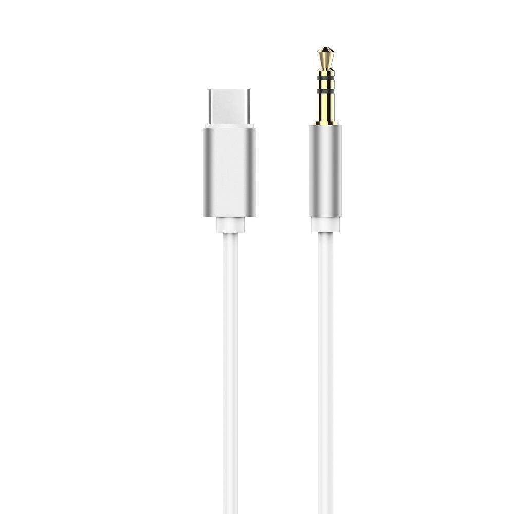 Adapter HF/audio USB-C - Jack 3.5mm Vit Kabel (male) | 3541 | AlltMobil