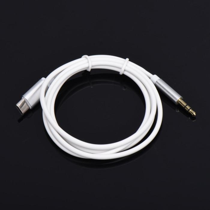 Forcell - Adapter HF/audio USB-C - Jack 3,5mm Vit Kabel (male)