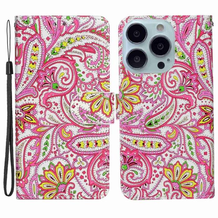 A-One Brand - iPhone 14 Pro Max Plånboksfodral Folio Flip - Flower