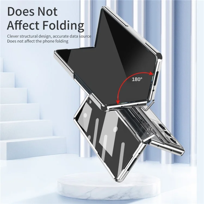 A-One Brand - Galaxy Z Fold 7 Mobilskal Kickstand med Skärmskydd - Silver