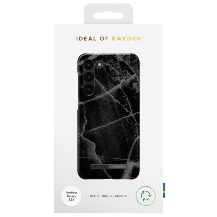 UTGATT1 - IDeal of Sweden Galaxy S23 Mobilskal - Svart Thunder Marble