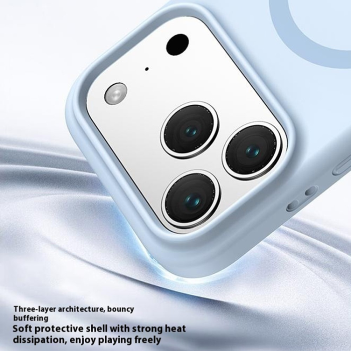 A-One Brand - iPhone 17 Pro Max Mobilskal Magsafe Liquid Silicone - Cream Gul