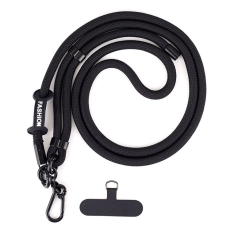 A-One Brand - Crossbody Mobilrem Lanyard Justerbar 7mm - Svart