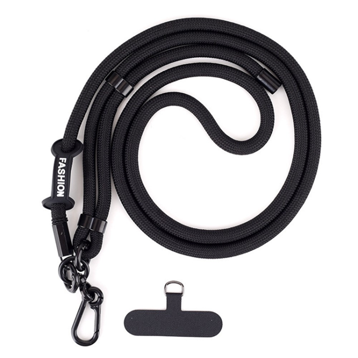 A-One Brand - Crossbody Mobilrem Lanyard Justerbar 7mm - Svart