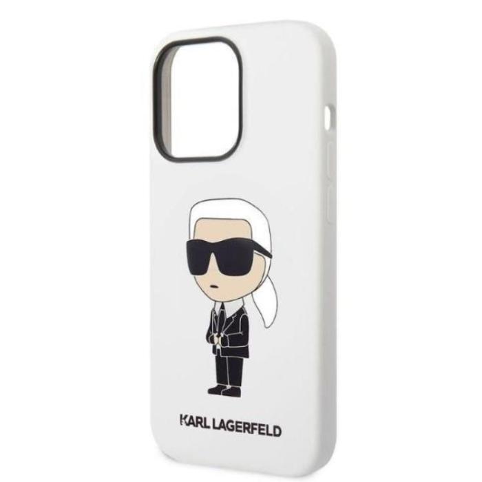 KARL LAGERFELD - Karl Lagerfeld iPhone 14 Pro Max Skal Silicone Ikonik - Vit
