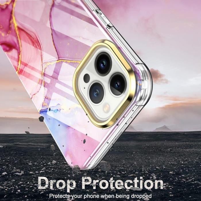 OEM - iPhone 14 Pro Max Skal 360 Marble - Rosa