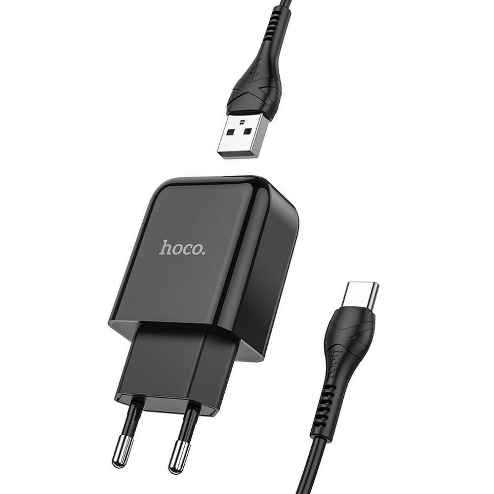HOCO travel charger USB + Kabel USB-C 2A N2 Vigour Svart | 3541 | AlltMobil