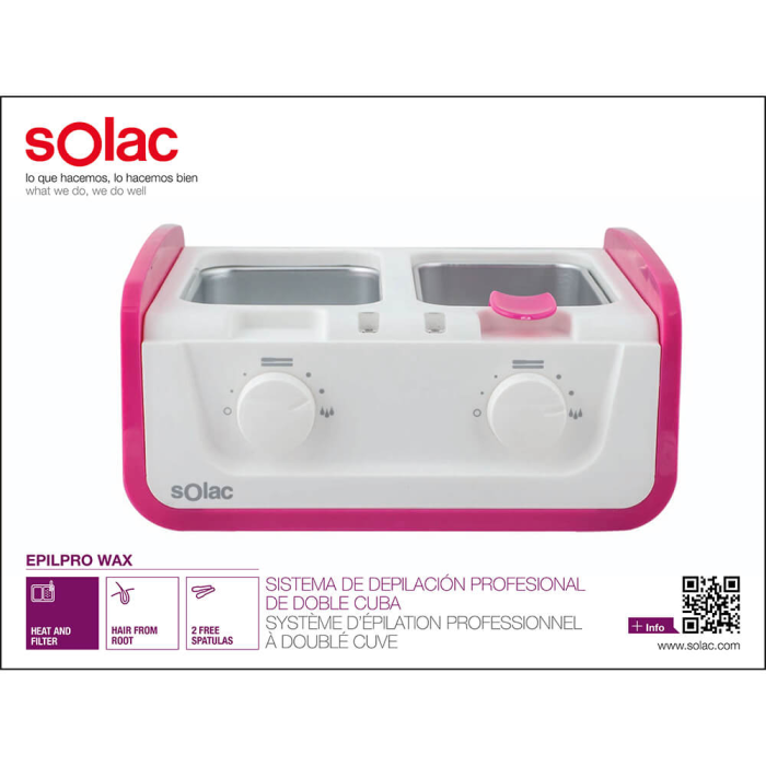 SOLAC - SOLAC Vaxvärmare Epil Pro Wax, Dubbla Vaxbehållare