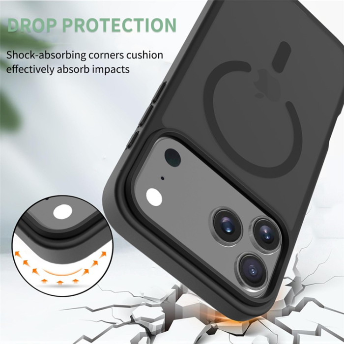 A-One Brand - iPhone 17 Pro Max Mobilskal MagSafe Acrylic Skin Touch - Svart