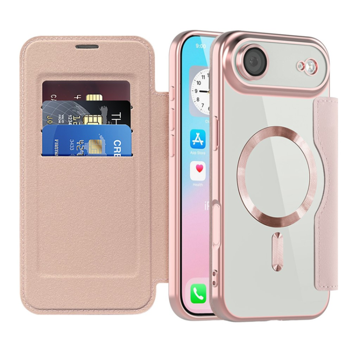 A-One Brand - iPhone 17 Air Plånboksfodral MagSafe RFID - Rosa