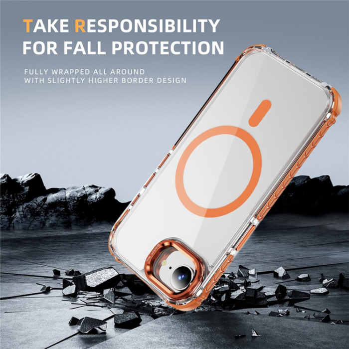 A-One Brand - iPhone 16e Mobilskal MagSafe Kickstand - Orange