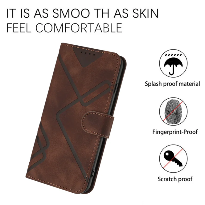 A-One Brand - iPhone 17 Pro Max Plånboksfodral Line - Brun