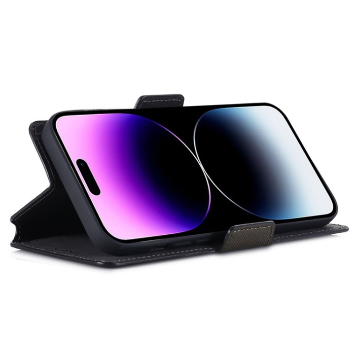 UTGATT - MUXMA iPhone 14 Pro Max Plånboksfodral Cross Texture - Grön