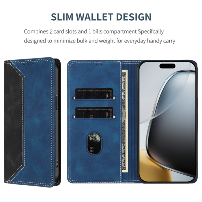 A-One Brand - OnePlus 15 Konstläder Plånboksfodral Färg Splicing RFID-Skydd