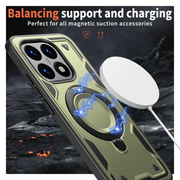 N/A - Mobilskal till Xiaomi 15T Militärt Skydd PC + TPU - Olivgrön