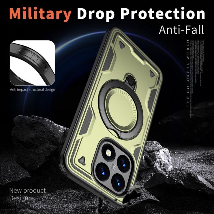 N/A - Mobilskal till Xiaomi 15T Militärt Skydd PC + TPU - Olivgrön