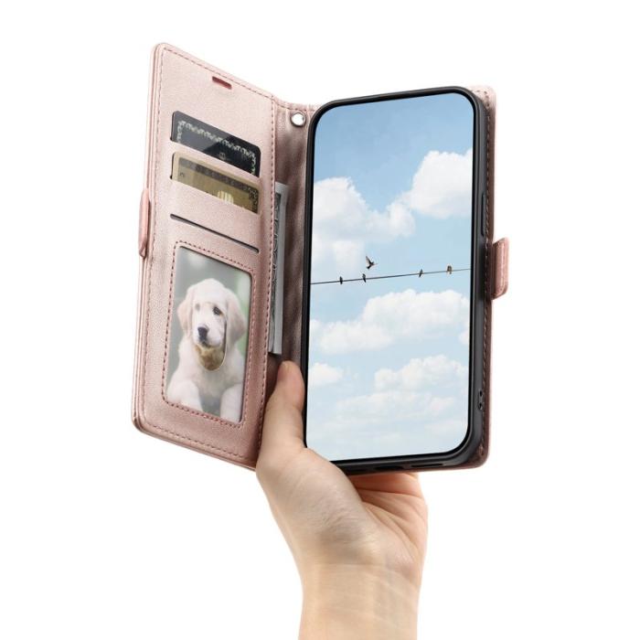 OEM - Samsung Galaxy A57 Plånboksfodral Konstläder Rhombus - Roséguld