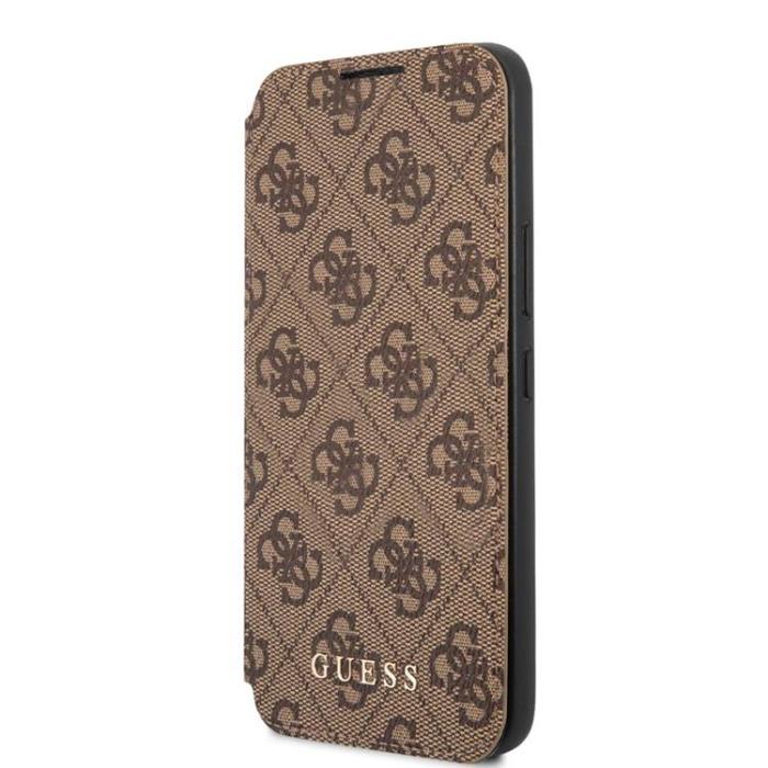 UTGATT1 - Guess 4G Metal Gold Logo Fodral Galaxy S22 Plus - Brun