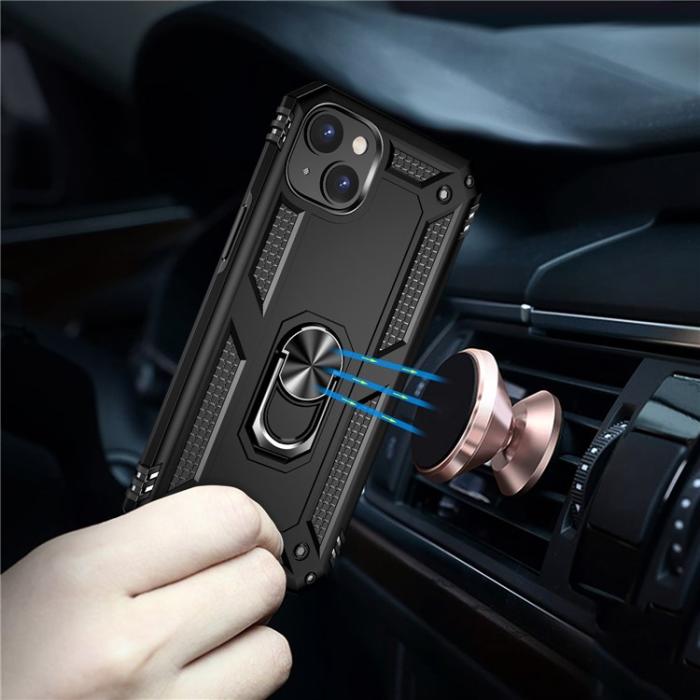 OEM - iPhone 15 Mobilskal Kickstand - Svart