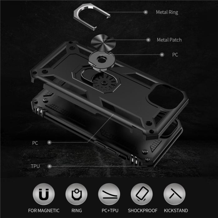 OEM - iPhone 15 Mobilskal Kickstand - Svart