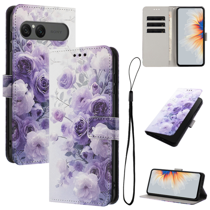 A-One Brand - Sony Xperia 10 VII Plånboksfodral Pattern Printing - Lila Rose